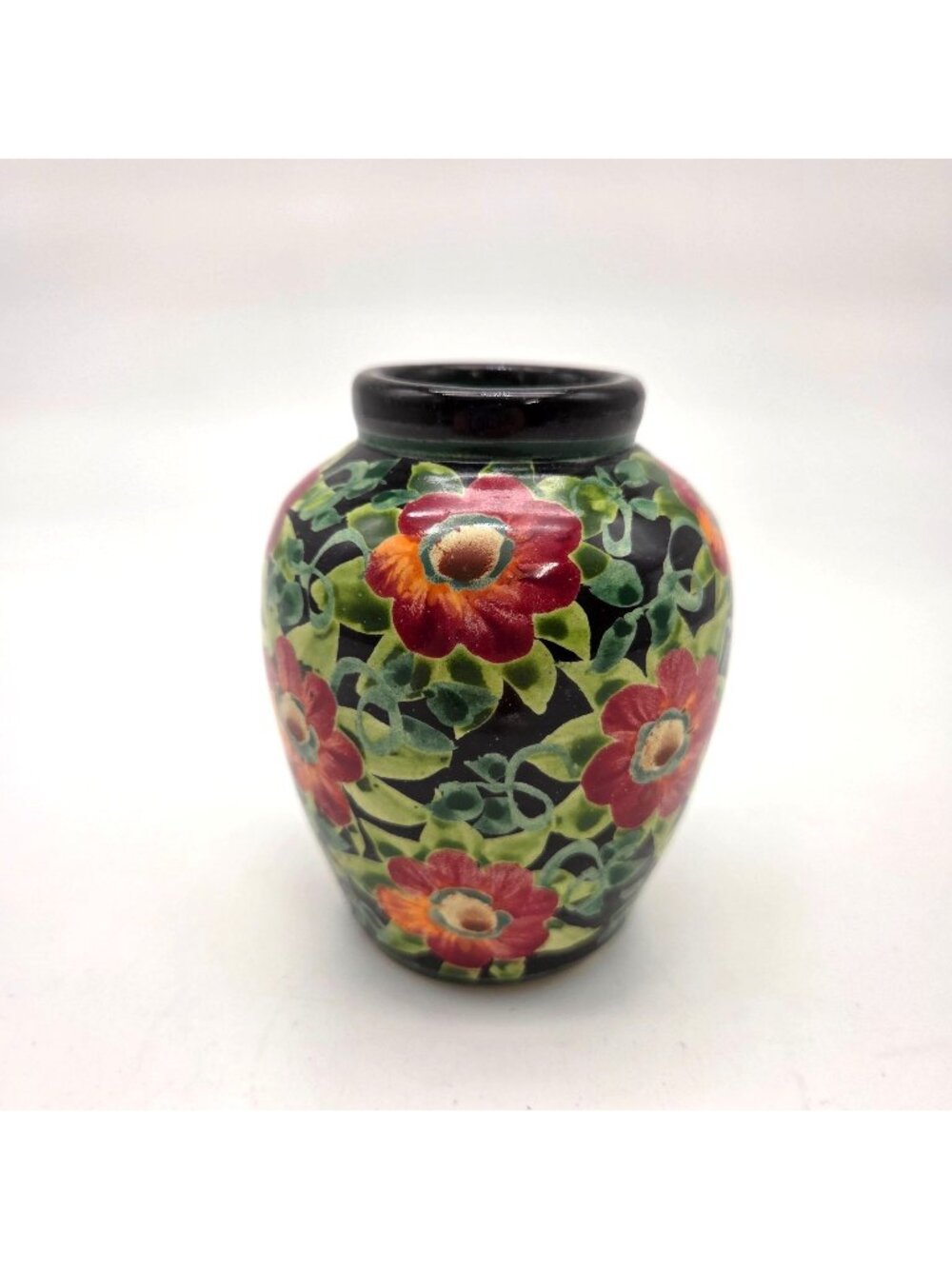 Hand-Painted Floral Vase By Sandy Kreyer